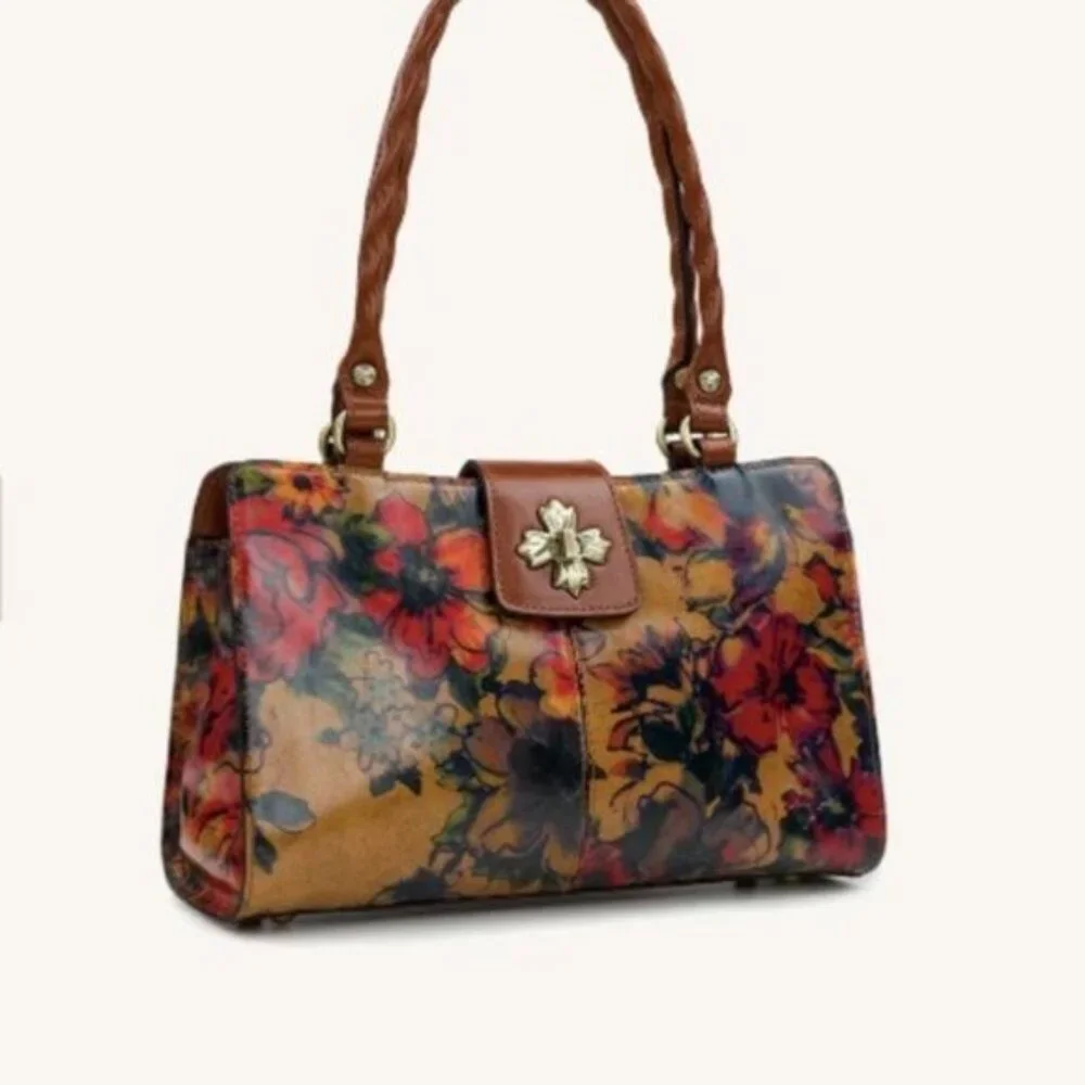 Patricia Nash Leather Rosina Summer Driving Shoulder HandBag Purse Floral